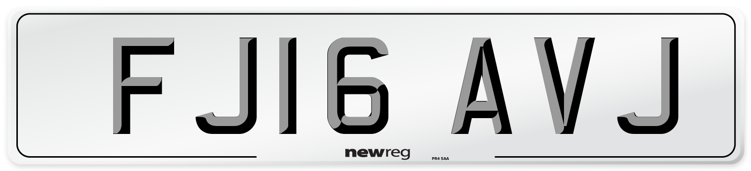 FJ16 AVJ Number Plate from New Reg